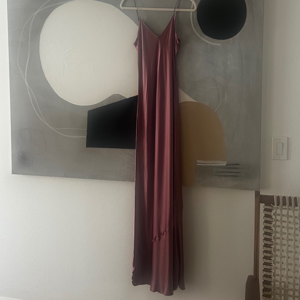 Nili Lotan New With Tags silk cami maxi dusty rose pink